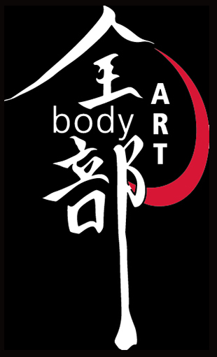 bIC bodyART Logo weiss roter Bogen